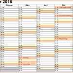 Hervorragend Kalender 2016 Excel Kostenlos