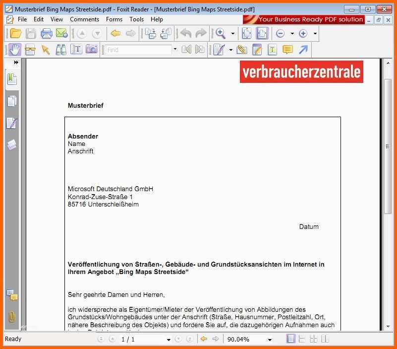 Hervorragend Widerspruch Streetside Pdf Vorlage Download Chip