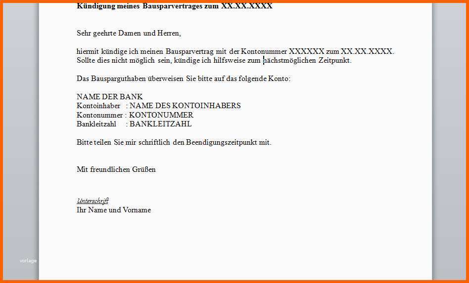 Ideal Bausparvertrag Kündigen Vorlage Download – Kostenlos – Chip