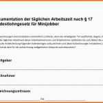 Ideal Dokumentation Minijob Vorlage Erstaunlich Download