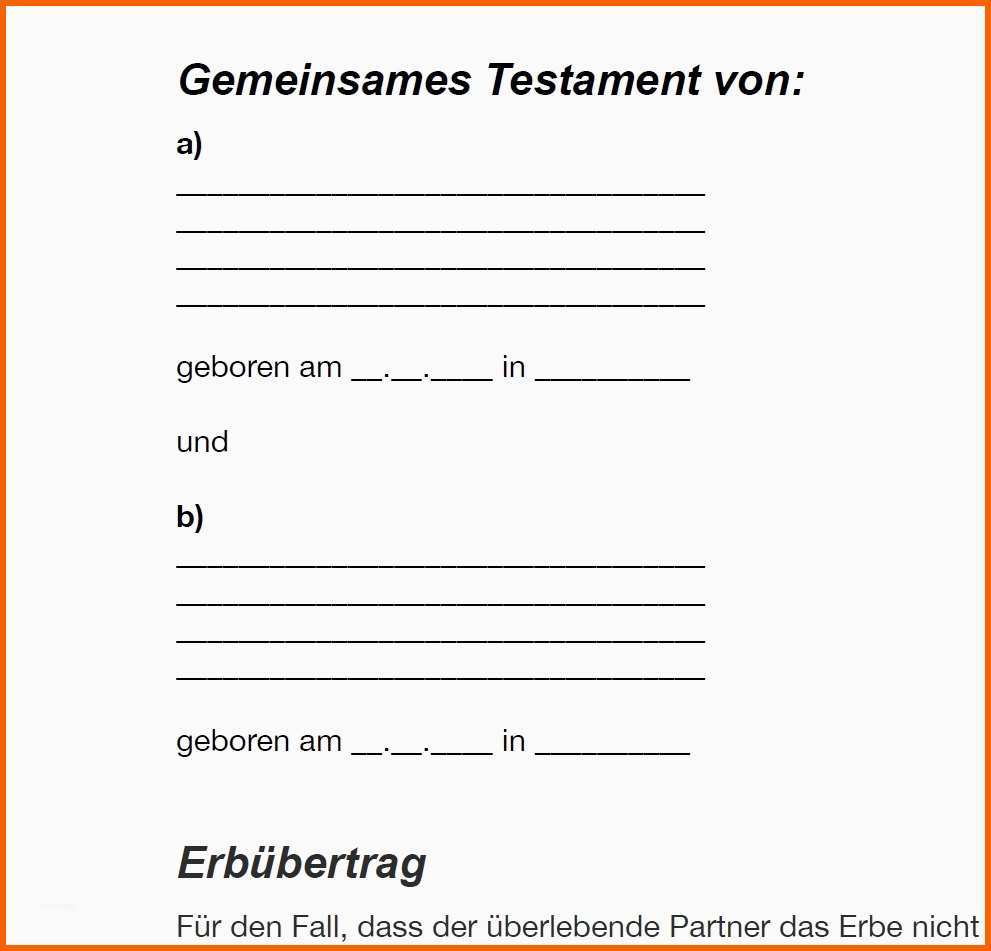 Ideal Ehegattentestament Testament Handschriftlich