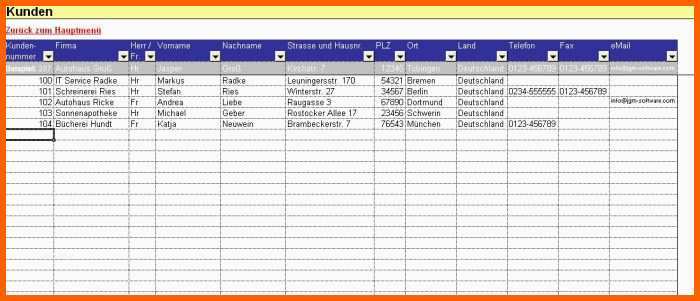 Kreativ Kundenkartei Excel Vorlage – De Excel