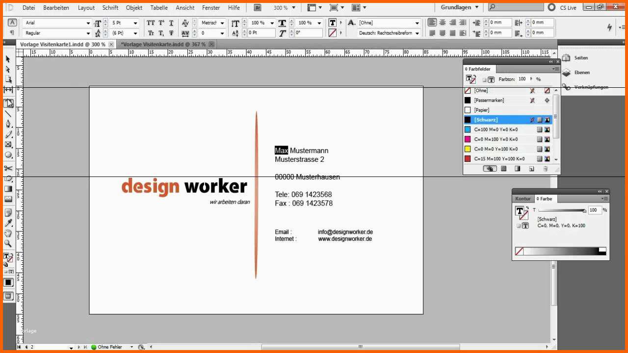 Limitierte Auflage Visitenkarte In Indesign Erstellen [tutorial Vorlage] Teil