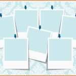 Modisch Blue Damask Collage Template Vector Art &amp; Graphics