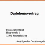 Modisch [download] Darlehensvertrag Word Vorlage Einfach