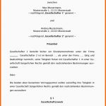 Modisch Gesellschaftsvertrag Gmbh Vorlage Word Best Of