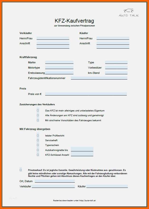 vorlage verkauf auto privat best of 9 kaufvertrag vorlage auto
