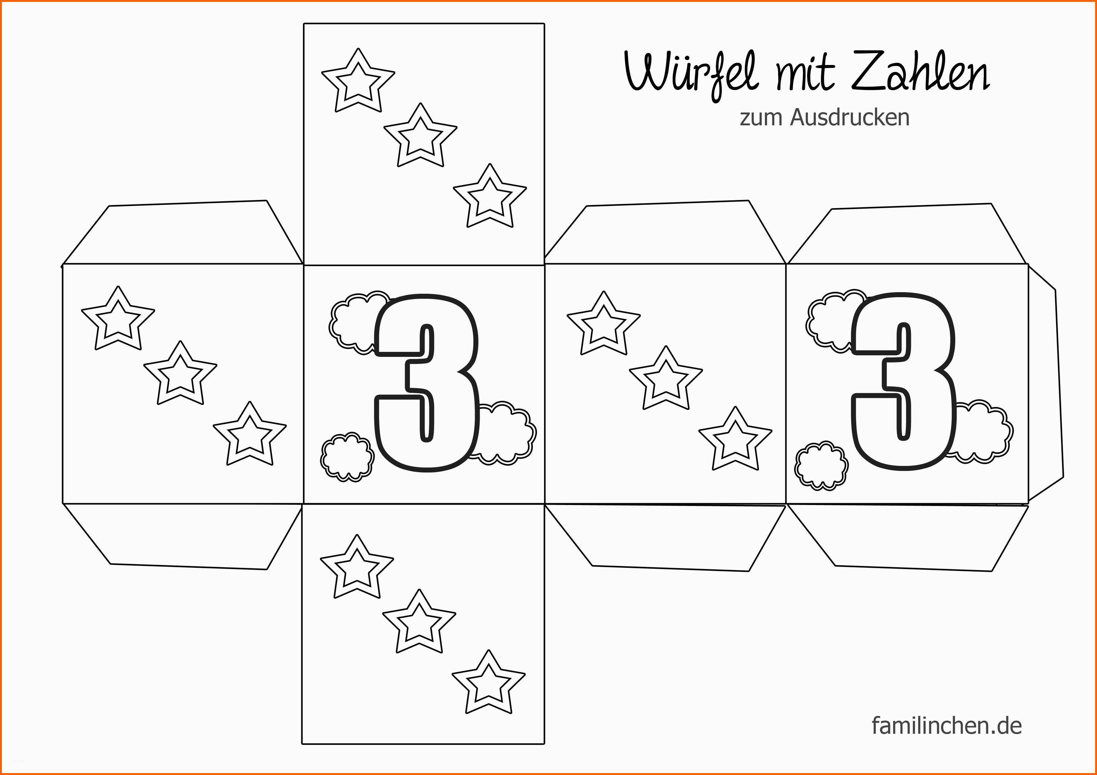 Modisch Würfel Mit Zahlen Zum Ausdrucken Und Anmalen 1 10 ...