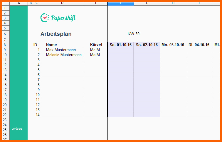 Neue Version Arbeitsplan Vorlage Excel Kostenloser Download