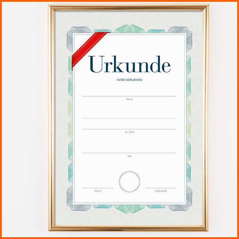 kunststoffrahmen mit urkunde din a4 21x297 a4gold1