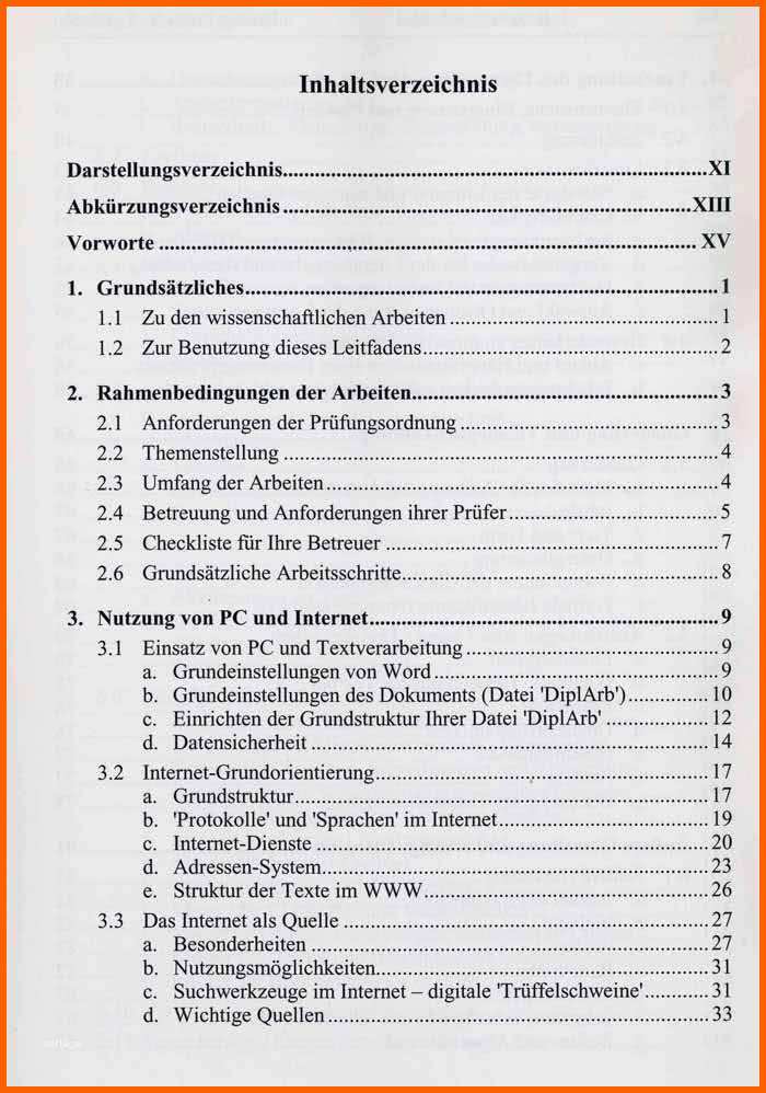 Neue Version Inhaltsverzeichnis