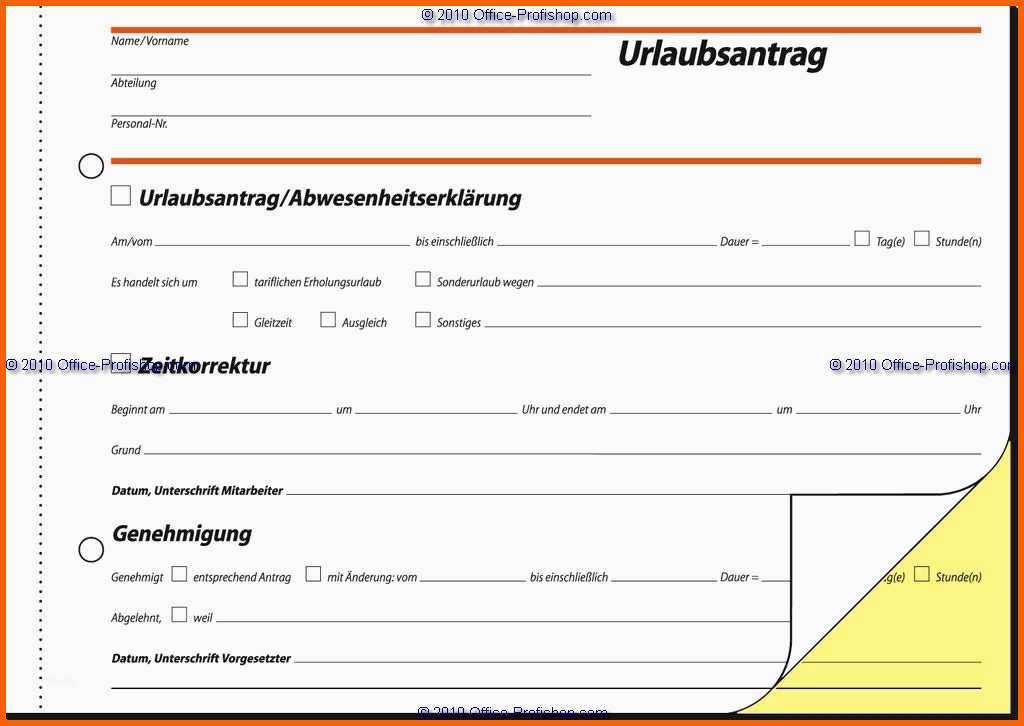 Neue Version Sigel Urlaubsantrag A5 Quer ...