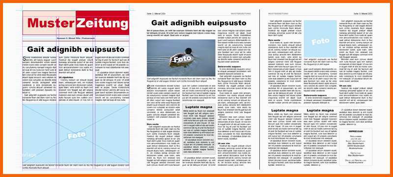 Neue Version Vorlage Für Eine Zeitung A4 Für Adobe Indesign