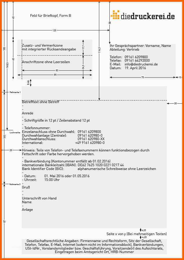 Original Aufbau Geschäftsbrief Nach Din 5008 Inkl Vorlage - Kostenlos ...