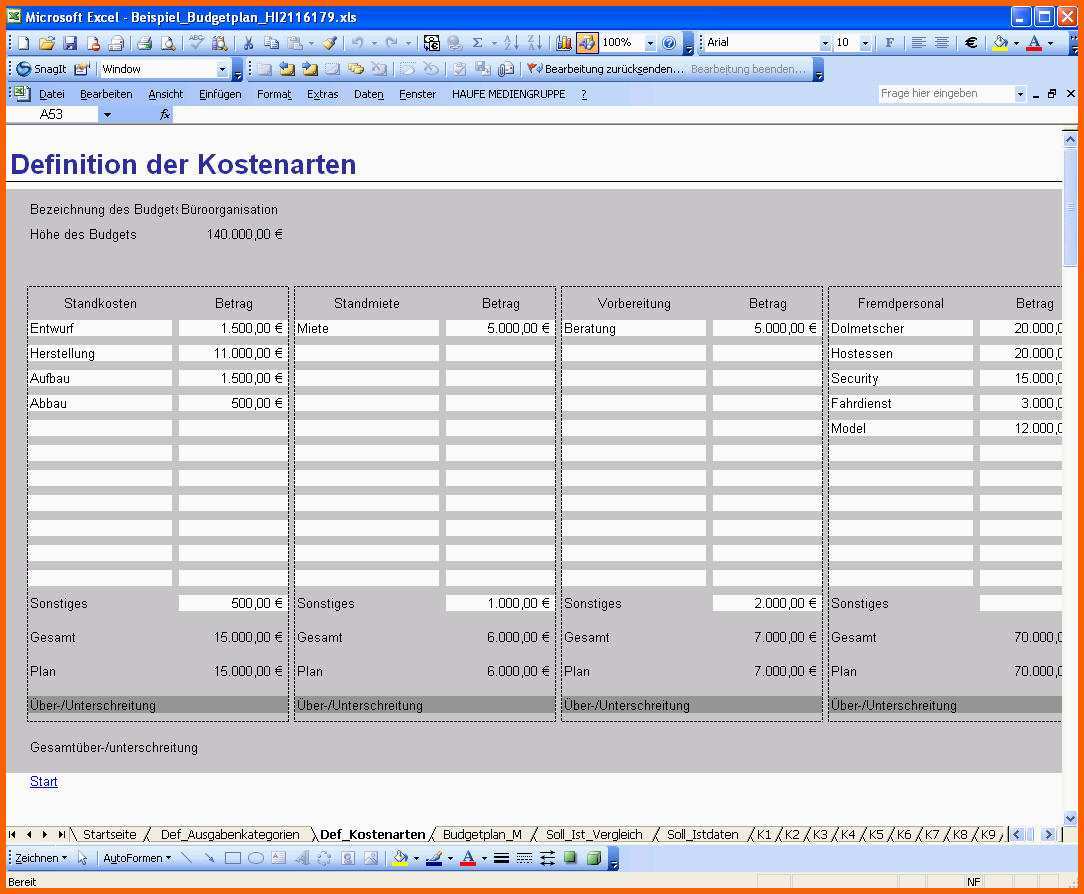 Original Bud Planung Excel Vorlage Zum Download