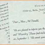 Original Hogwarts Brief Vorlage