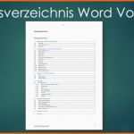 Original Inhaltsverzeichnis Vorlage Word