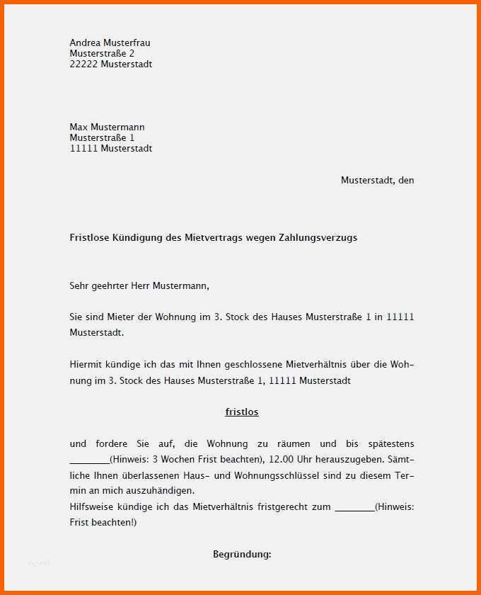 17 kundigung mietvertrag vorlage pdf