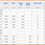 Perfekt Numbers Vorlage Zeiterfassung 2017 Arbeitszeitnachweis Mit