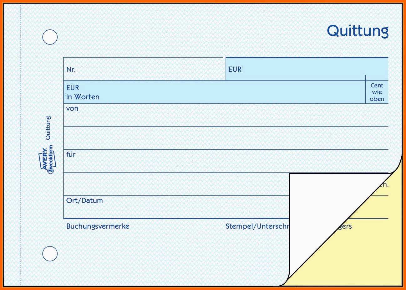 Phänomenal 13 Quittungsblock Vorlage