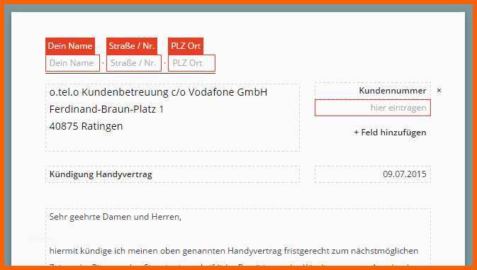 Phänomenal Otelo Kündigung Vorlage Download Chip