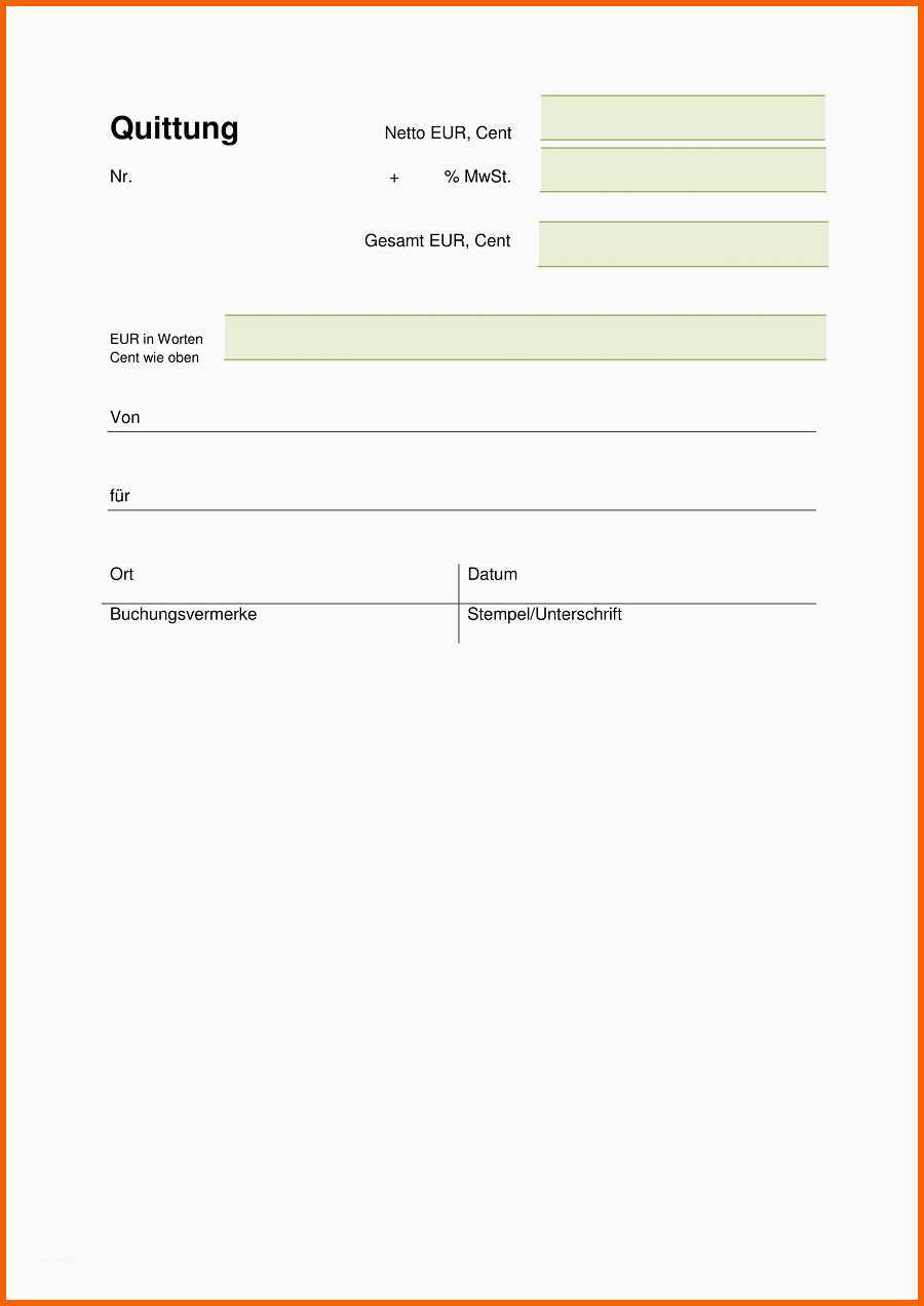 Phänomenal Quittungsvorlage Kostenlos Herunterladen Vorlage Quittung