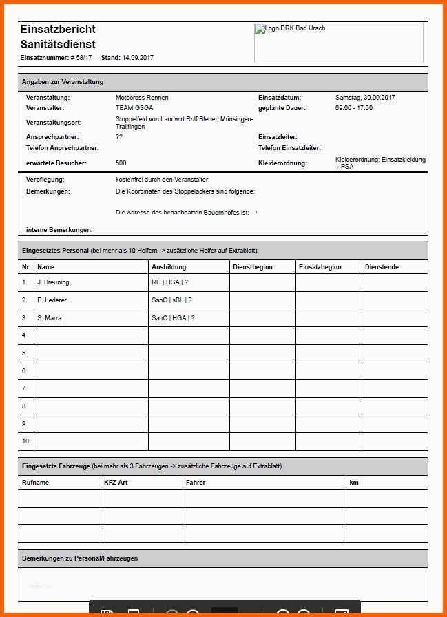 Phänomenal Tagesbericht Vorlage Kostenlos Süß Einsatzbericht Vorlage