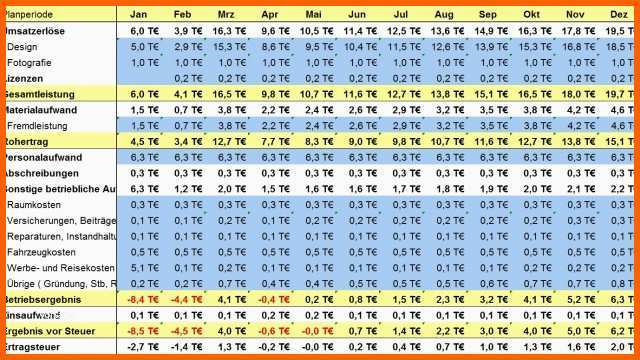 investitionsplan und afa plan