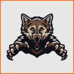 Schockieren Wolf Esport Gaming Mascotte Logo Sjabloon