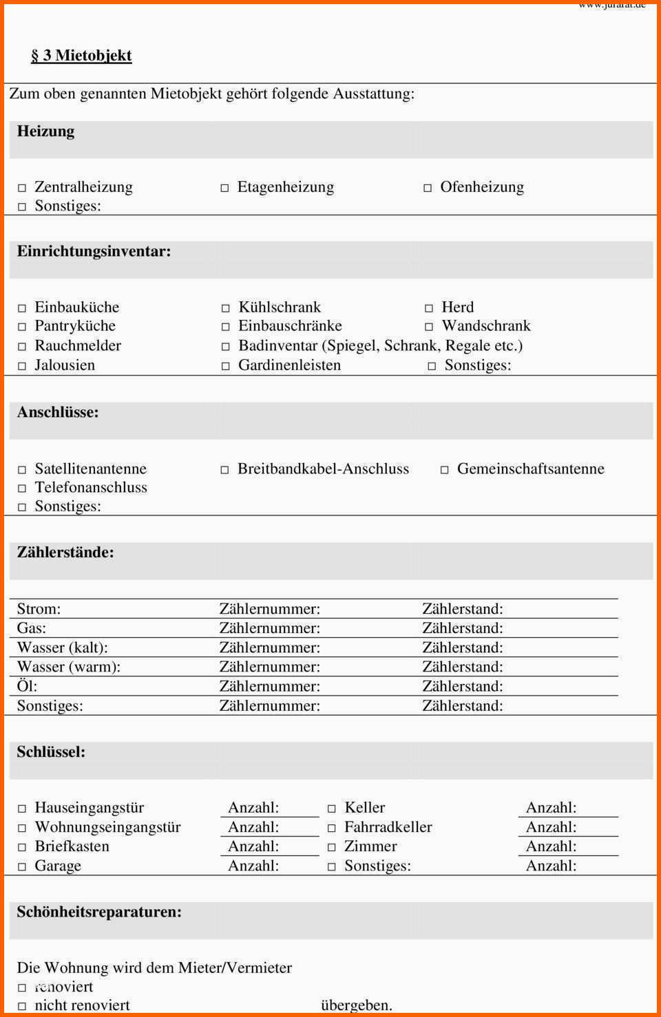 Schockieren Zählerstände Ablesen Vorlage Angenehm Wohnungsübergabe