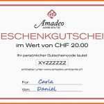 Selten Chf 20 00 Amadeo Gutschein