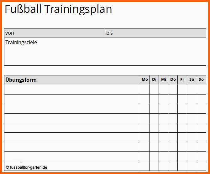 Selten Fußball Trainingsplan Vorlage Kostenlos Als Pdf Zum Download