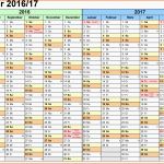 Selten Pdf Vorlage Fr Halbjahr Kalender 2016 2017 Querformat 1