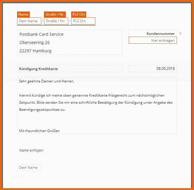 Selten Postbank Kreditkarte Kündigen Vorlage Download Chip