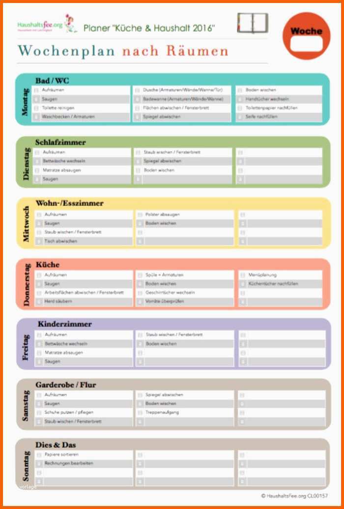 sensationell putzplan vorlage als wochenplan kostenlos zum download von haushaltsplan vorlage