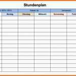 Sensationell Stundenplan Vorlage Excel