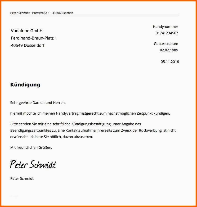 vorlage kundigung handyvertrag vodafone fabelhaft kundigung handyvertrag vodafone vorlage