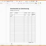 Sensationell Vorlage Stundennachweis Excel Elegante 5 Stundenzettel