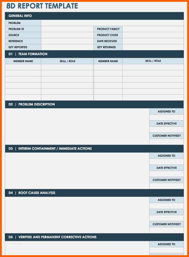 Spektakulär 8d Report Vorlage Xls Inspiration Free Lean ...