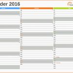 Spektakulär Excel Kalender 2016 Kostenlos