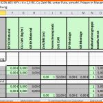 Spektakulär Excel Vorlage Kalkulationsposition