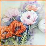 Tolle Mohnblumen Mohn Mohnblumen Blumen Aquarellmalerei Von