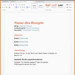 Tolle Rezept Als Vorlage Zum Runterladen – Wordvorlage