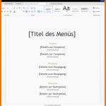 Überraschen 11 Vorlage Speisekarte Word
