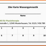 Überraschen Kostenlos 10er Karte Wassergymnastik Word Vorlage