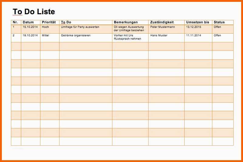 Unglaublich to Do Liste Vorlage Word Und Excel