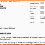 Unvergesslich Muster Kündigung Des Arbeitsverhältnisses