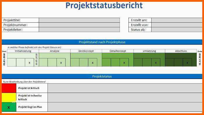 Unvergesslich Projektstatusbericht Vorlage Download