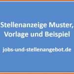 Unvergesslich Stellenanzeige Muster Vorlage Beispiel Stellenangebote