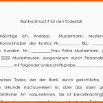 Unvergleichlich Bankvollmacht todesfall Vorlage Zum sofort Download